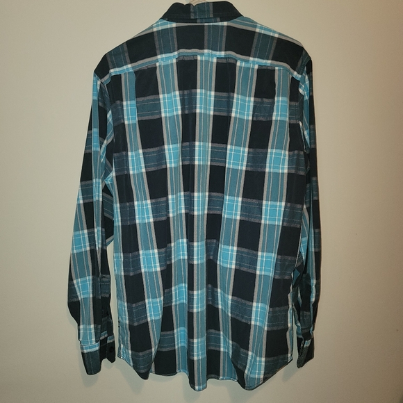 Nautica Long Sleeve Blue Button Down Shirt Size Large - Picture 5 of 7